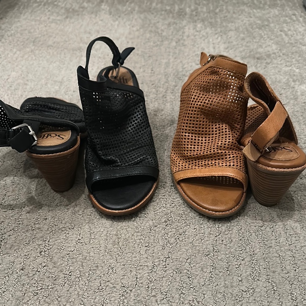 Sofft Black and Tan Women's Sandals